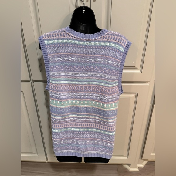 Cricket lane lavender  Patterned Knit Vest LARGE - Picture 2 of 5